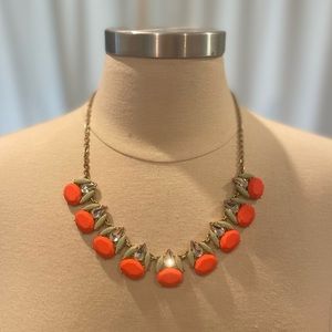 J. Crew Orange Crystal Statement Necklace